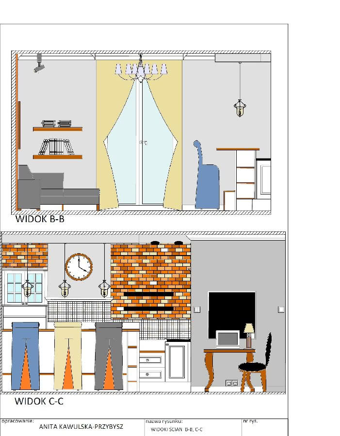 Projekt wnętrza (salon) - Anita Kawulska-Przybysz