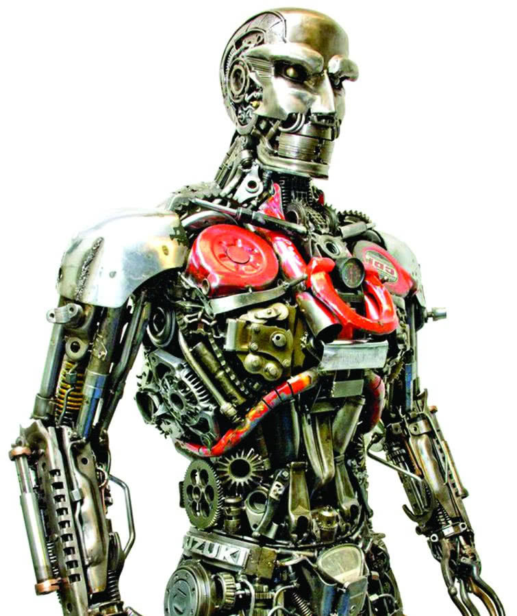 RoboMan - rzeźba wykonana ze złomowanych części...