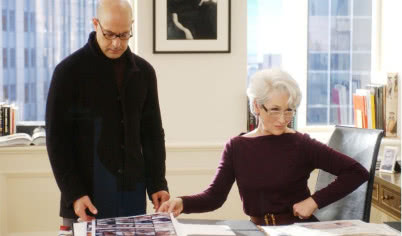 Filmowe wnętrze - eleganckie biuro godne Prady