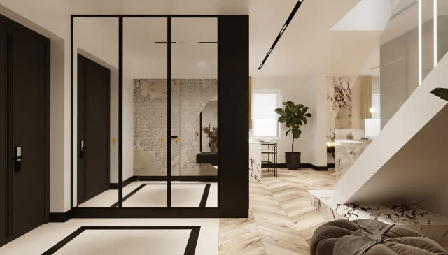 szklana zabudowa - szafa