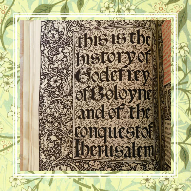 czcionka i ornamenty projektu morrisa