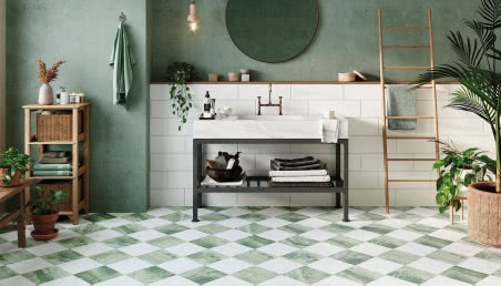 Płytki ułożone w szachownicę - klasyka, która nigdy nie wychodzi z mody