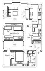Plan brązowego apartamentu 