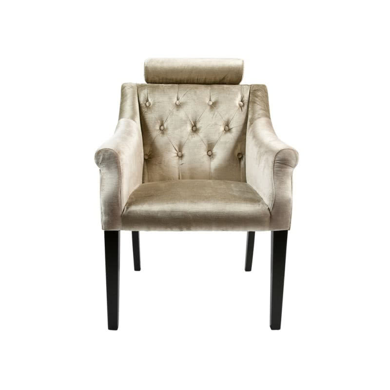 Fotel Rouleaux Safira Beige pokryty welurową...