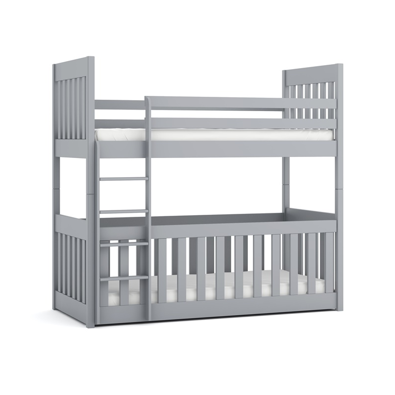 Szare łóżko piętrowe