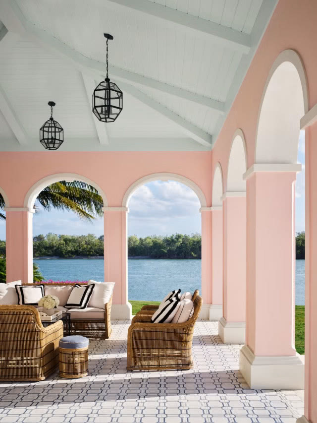 pastelowy kolor na tarasie