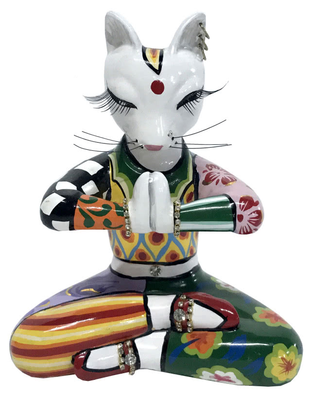 Figurka kota medytującego