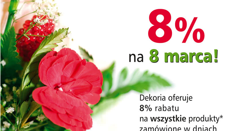 Na Dzień Kobiet - rabat 8% w Dekoria.pl