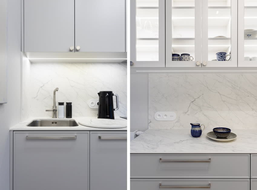 Blat w kuchni i panel międzyszafkowy zdobi...