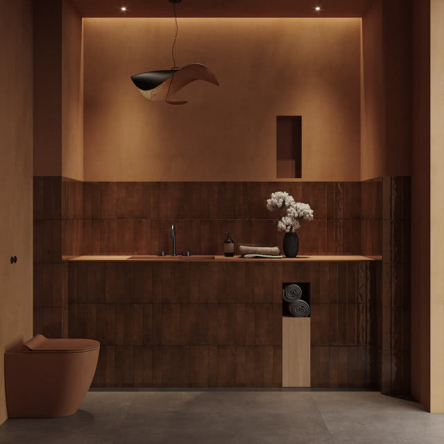 płytki łazienkowe brązowe paradyż