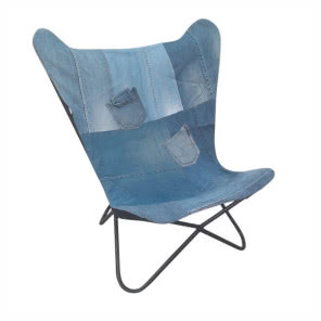 Krzesło Denim z łączonych materiałów, WESTWING