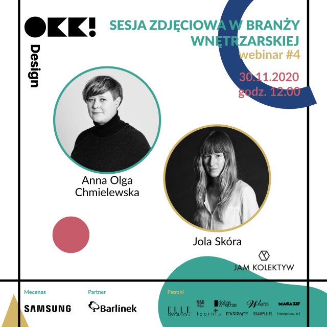 Sesja zdjęciowa w branży wnętrzarskiej - webinarium OKK!design z JAM KOLEKTYW