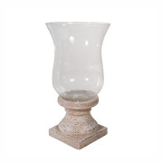 Lampion na terakotowej podstawie