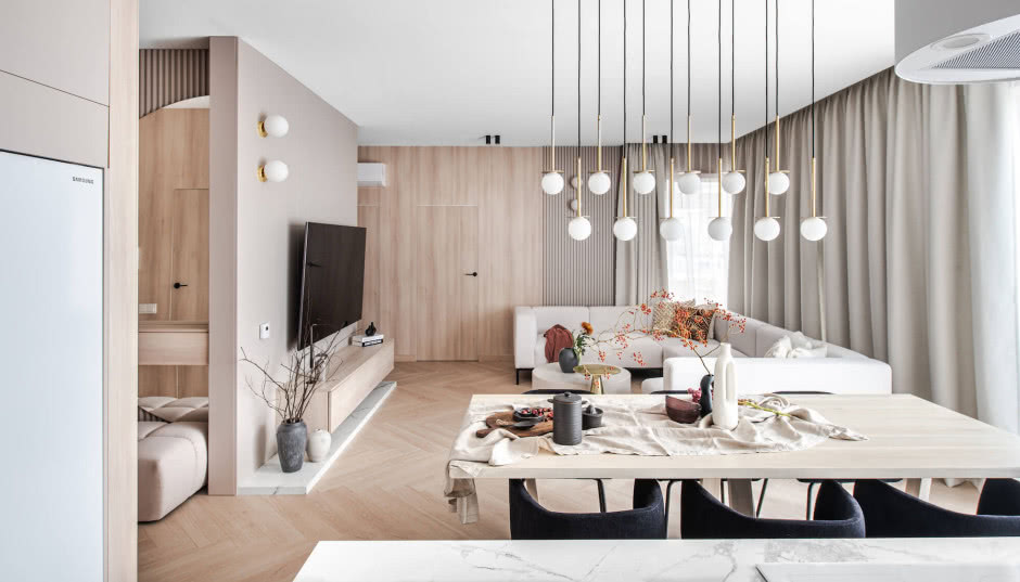 Wnętrze dla małżeństwa, które otula jak kaszmirowy szal