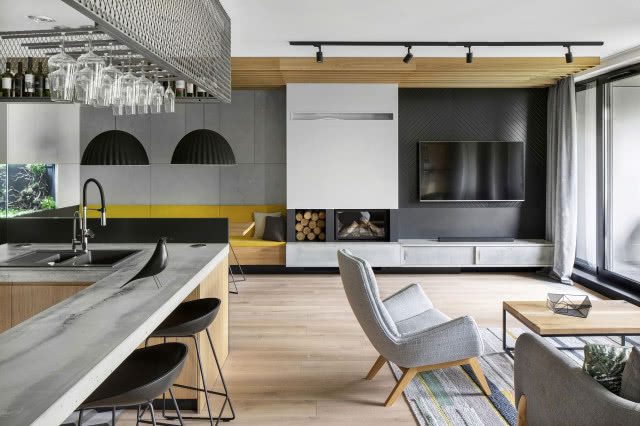 Nowoczesna zabudowa ściany tv