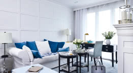 Kobieca kawalerka w stylu hampton