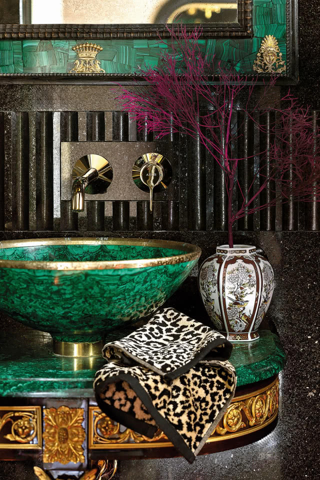 umywalka malachit modna łazienka 2026