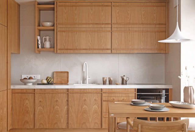 drewniana kuchnia zabudowa na wymiar