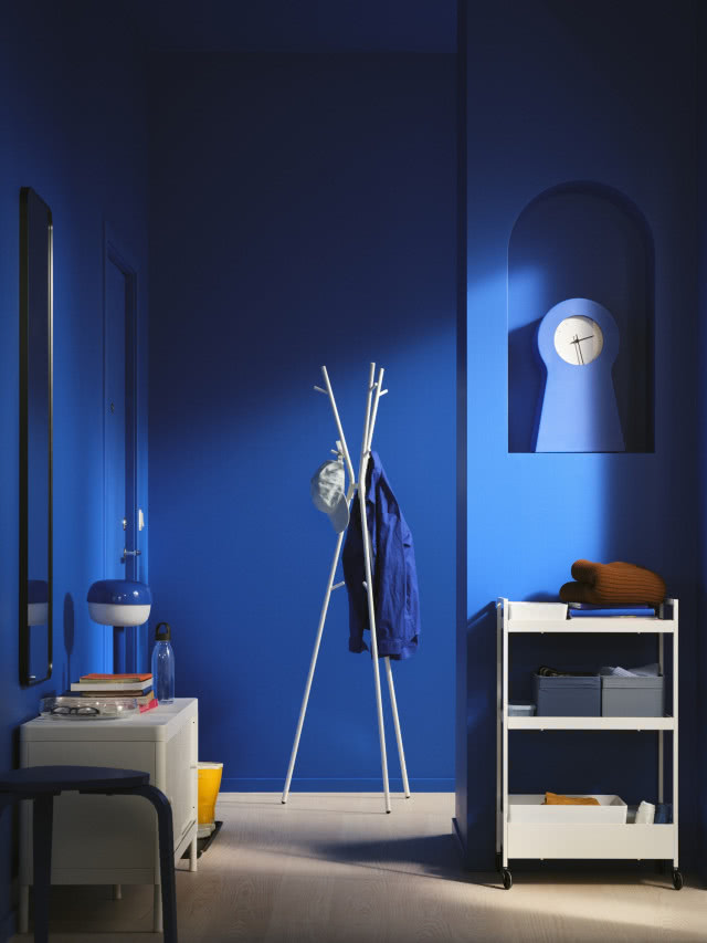 zdjęcie z granatowymi ścianami