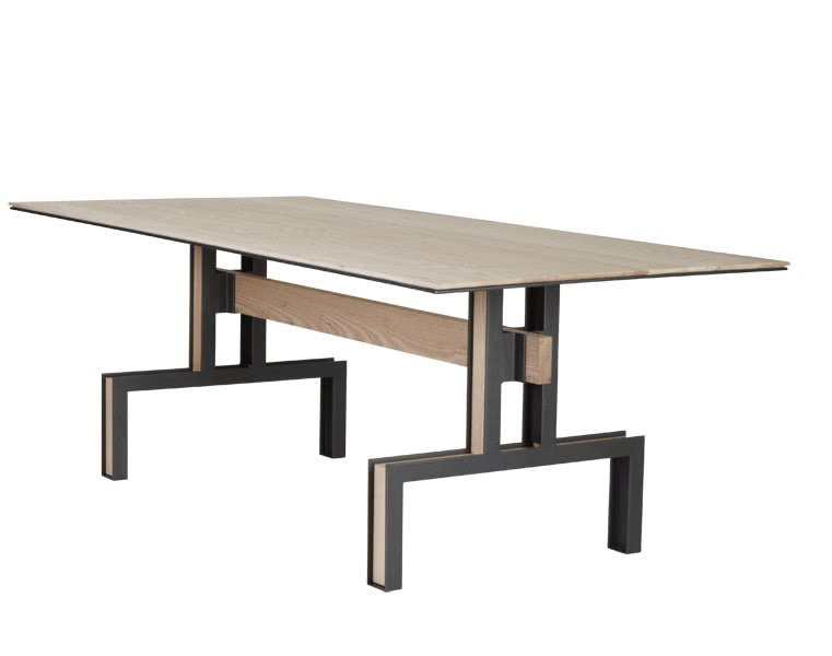 Stół Blakeley oparty na profilach w kształcie...