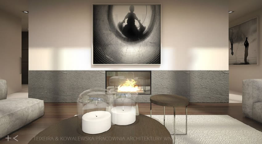 Nowoczesny kominek - TK Architekci
