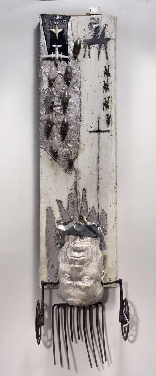 "Szarańcza", 1960, rzeźba, 135 ×36 cm, ze...