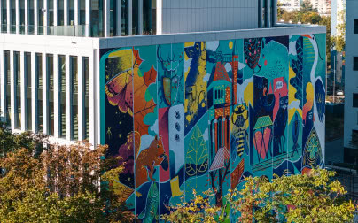 Największy mural na ścianie wrocławskiego wieżowca! Ma wielkość trzech kortów tenisowych!