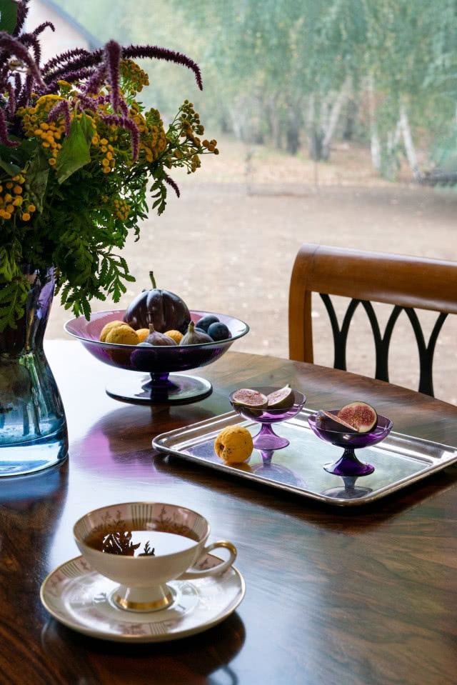 fioletowe dodatki do wnętrz