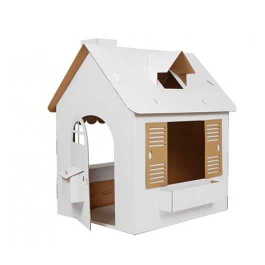 Duży domek z tektury - biały, do malowania...