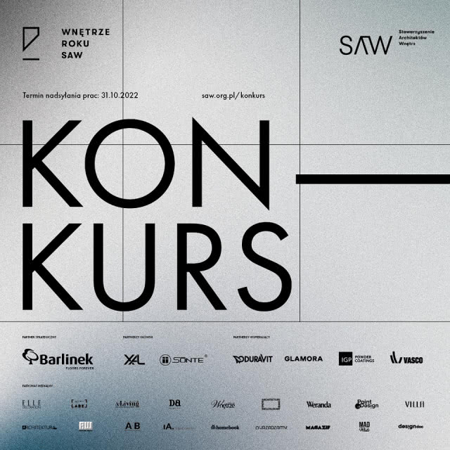 Czas tylko do końca października! W II edycji konkursu Wnętrze Roku SAW  do zdobycia nagrody o łącznej sumie 100 000 zł