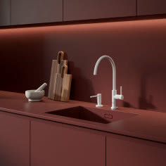 Jak armatura OMNIRES Y i dozownik MODERN PROJECT tworzą spójną, nowoczesną przestrzeń?