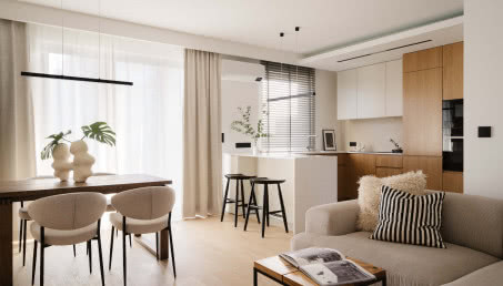 Japoński minimalizm w Warszawie. Wymarzone mieszkanie dla młodej pary