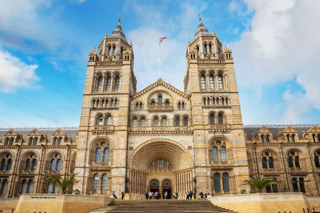budynek jak katedra Muzeum Historii Naturalnej w Londynie