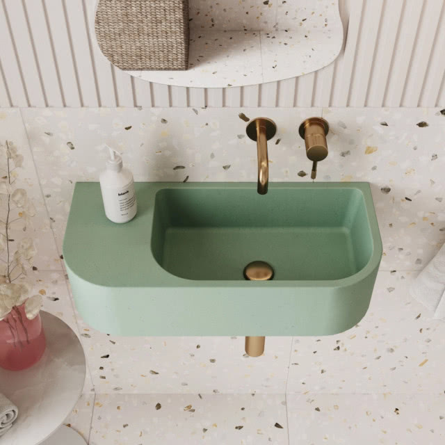 umywalka zielona widziana z góry