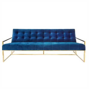 Sofa z aksamitu Goldfinger (3-osobowa), JONATHAN ADLER, 16479 zł