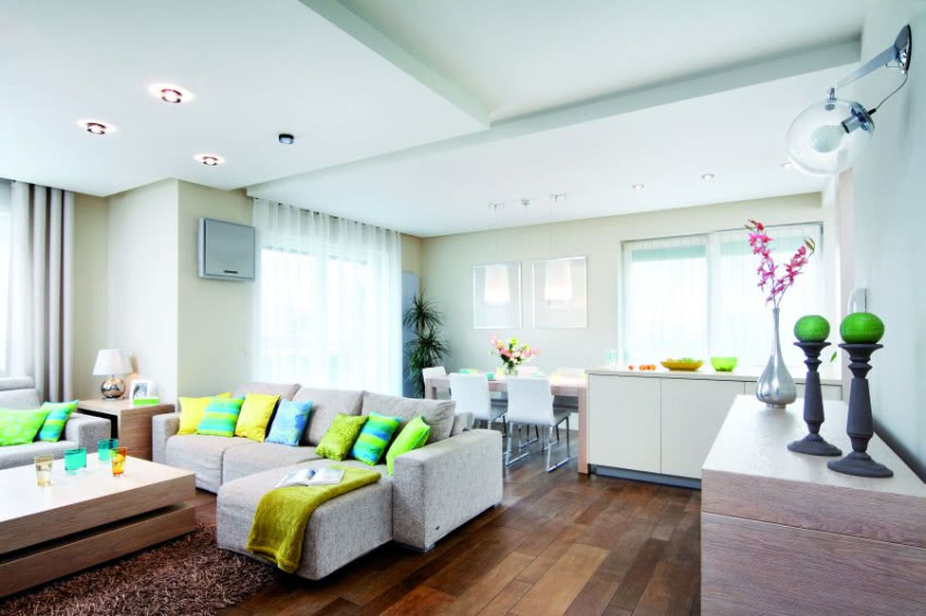 Otwarta strefa dzienna mieszkania została...