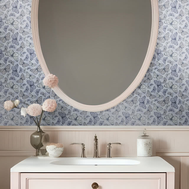 łazienka w pudrowym kolorze