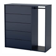 Komoda z drążkiem na ubrania, czarnoniebieski, Nordmela