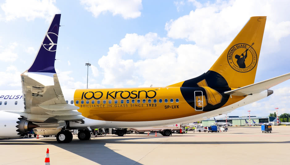 Boeing 737 MAX 8 LOT w jubileuszowych barwach KROSNO!