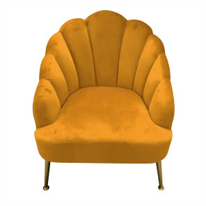 musztardowy fotel retro