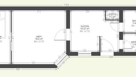 Podłużne mieszkanie dla singla