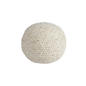 Pufa wełniana 50x35cm beżowa, J-Line, SF MEBLE, 469 zł