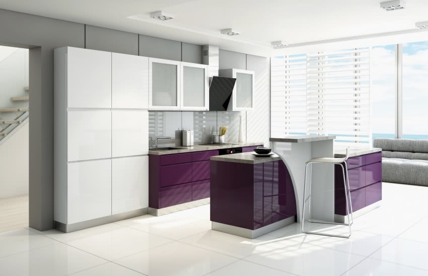 Lamja, kuchnia lakierowana, fronty z frezem...