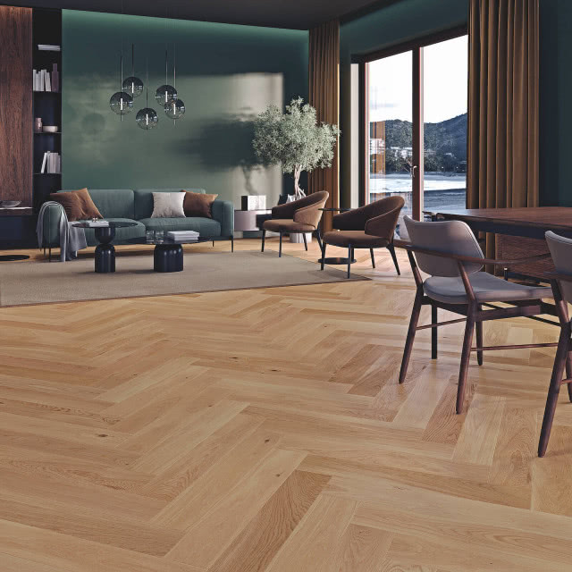 dębowa podłoga jodełka