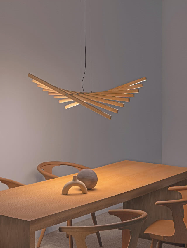 dębowa lampa wisząca