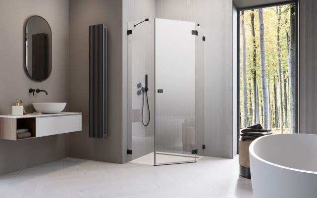 Kabina prysznicowa, owalne lustro