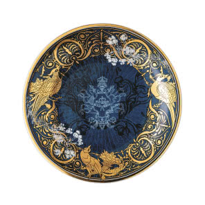 Ozdobny talerz granatowo-złoty