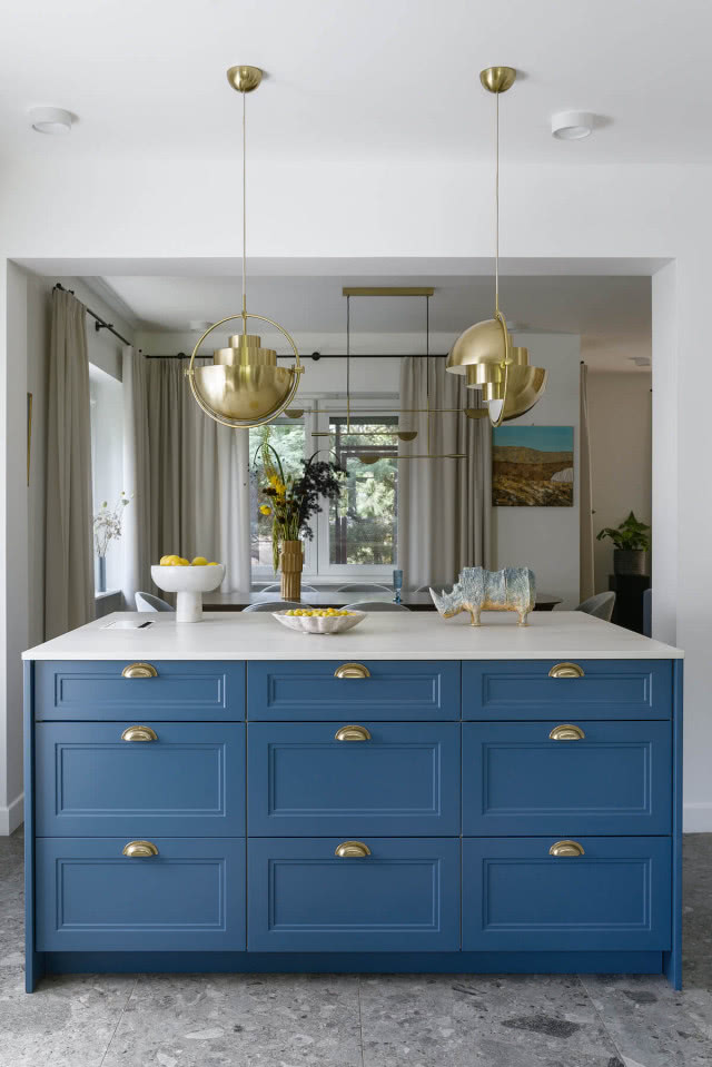 wyspa kuchenna niebieska