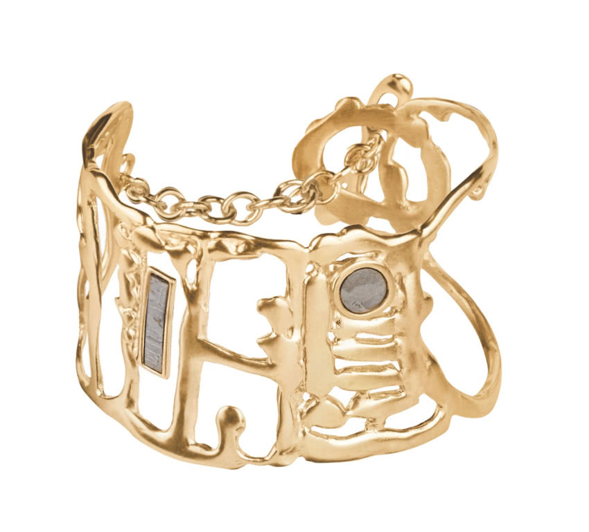 Szeroka bransoletka Meteoryty - półotwartą...