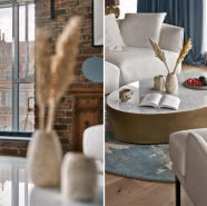 Designerski apartament na Wyspie Spirzchów - ma niebieski sufit i szklaną ścianę!